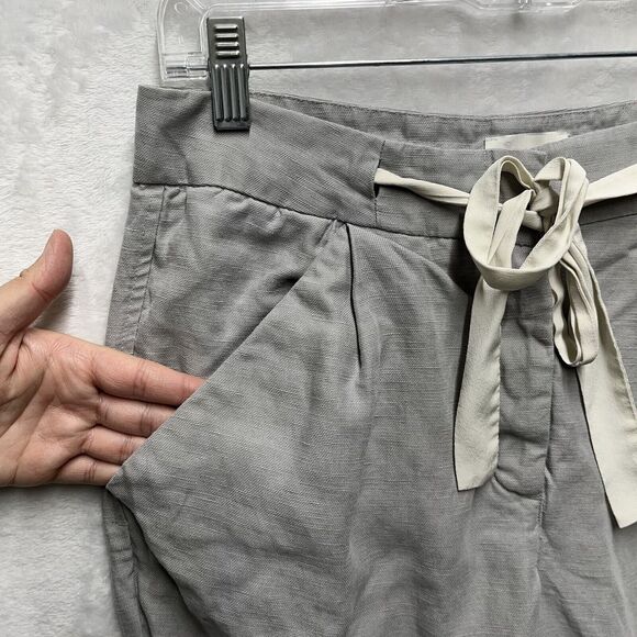 Wilfred Aritzia Allant Cropped Tie-waist Linen Blend Trousers Womens Sz 4 Pants - Picture 12 of 14